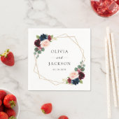 Bourgogne Flowers, marinevloeren, Florale bruiloft Servet (Insitu)