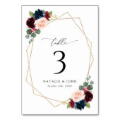 Bourgogne Flowers, Navy Flowers, tabelnummers Kaart (Voorkant)