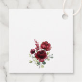 Bourgogne Flowers, Red Flowers, Baby shower Bedankjes Labels (Achterkant)