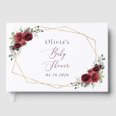 Bourgogne Flowers, Red Flowers, Baby shower Gastenboek (Voorkant)
