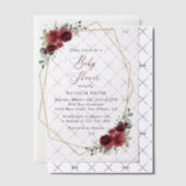 Bourgogne Flowers, Red Flowers, Baby shower Vellum Uitnodigingen (Offset (Uitnodiging))
