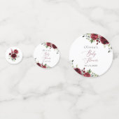 Bourgogne Flowers, Red Flowers, Boho, Baby shower Confetti (Achterkanten)