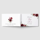 Bourgogne Flowers, Red Flowers, Boho, Baby shower Gastenboek (Volledig)