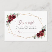 Bourgogne Flowers, Red Flowers, Boho, luieraffle Informatiekaartje (Voorkant)