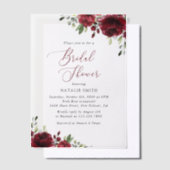 Bourgogne Flowers, Red Flowers, Boho, Vrijgezellen Vellum Uitnodigingen (Offset)