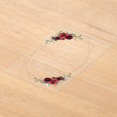 Bourgogne Flowers, Red Flowers, Vrijgezellenfeest Acryl Uitnodigingen (Laagn)