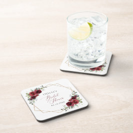 Bourgogne Flowers, Red Flowers, Vrijgezellenfeest Bier Onderzetter