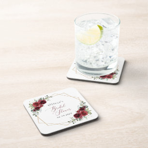 Bourgogne Flowers, Red Flowers, Vrijgezellenfeest Bier Onderzetter