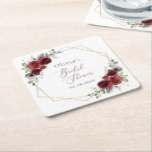 Bourgogne Flowers, Red Flowers, Vrijgezellenfeest Kartonnen Onderzetters (Schuin)