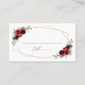 Bourgogne Flowers, Red Flowers, Vrijgezellenfeest Plaatskaartje (Voorkant)