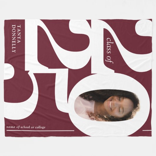 Bourgogne Foto 2025 Afstuderen Fleece Deken (Voorkant (Horizontaal))