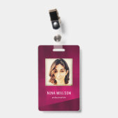 Bourgogne Foto Bedrijfs ID Badge (Voorzijde met clip)