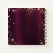 Bourgogne foto diamanten roos gouden glitter notitieboek (Achterkant)