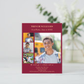 Bourgogne foto Graduation Party uitnodiging (Staand voorkant)