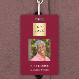 Bourgogne foto naam QR code business logo Badge