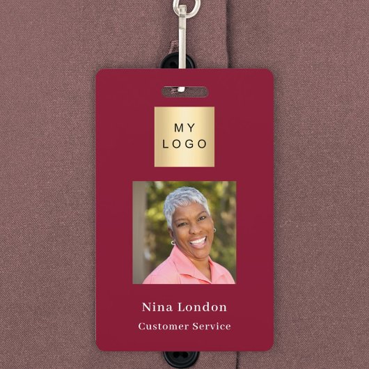 Bourgogne foto naam QR code business logo Badge