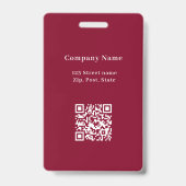 Bourgogne foto naam QR code business logo Badge (Achterkant)