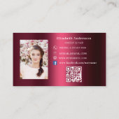 Bourgogne foto qr code Facebook icoon Visitekaartje (Achterkant)