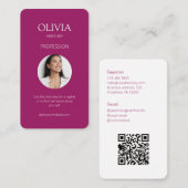 Bourgogne Foto Sociale QR Code Visitekaartje (Voorkant / Achterkant)