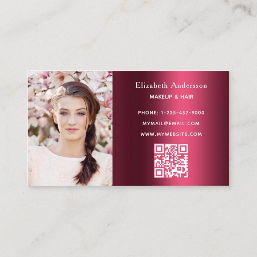 Bourgogne foto zijn code elegant visitekaartje (Achterkant)