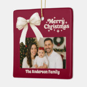 Bourgogne fotocrème boog Kerstmis Keramisch Ornament (Links)