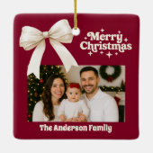 Bourgogne fotocrème boog Kerstmis Keramisch Ornament (Achterkant)