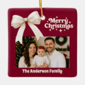 Bourgogne fotocrème boog Kerstmis Keramisch Ornament (Voorkant)