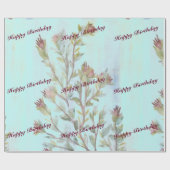 Bourgogne Framboos Waterverf Floral Gift-Wrap Cadeaupapier (Vlak)