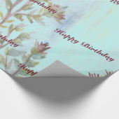 Bourgogne Framboos Waterverf Floral Gift-Wrap Cadeaupapier (Hoek)