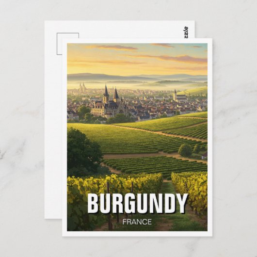 Bourgogne Frankrijk Reizen Briefkaart (Voorkant / Achterkant)
