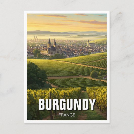 Bourgogne Frankrijk Reizen Briefkaart (Voorkant)