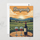 Bourgogne Frankrijk Reizen Briefkaart (Voorkant / Achterkant)
