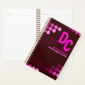 Bourgogne Funky Roze Stippen Monogram Planner (Display)