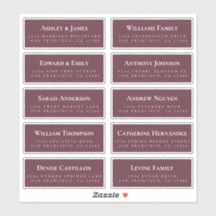 Bourgogne Gast Adresetiketten BESTELLEN 6" of 8"!