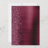 Bourgogne geborsteld metalen glitter script bruilo kaart (Achterkant)