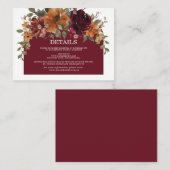 Bourgogne gebrande Sinaasappel Roest Bloemen Trouw Informatiekaartje (Voorkant / Achterkant)