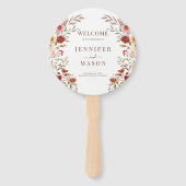 Bourgogne gedroogde bloem krans val bruiloft progr handwaaier (Voorkant)