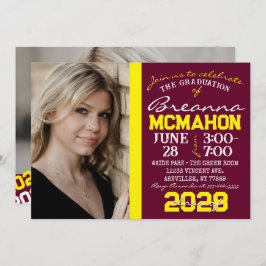 Bourgogne & Geel Afstuderen 2 Fotouitnodiging Kaart