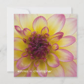 Bourgogne, geel en Witte Dahlia Save The Date (Voorkant)