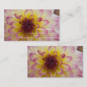 Bourgogne, geel en Witte Dahlia Visitekaartje (Voorkant / Achterkant)
