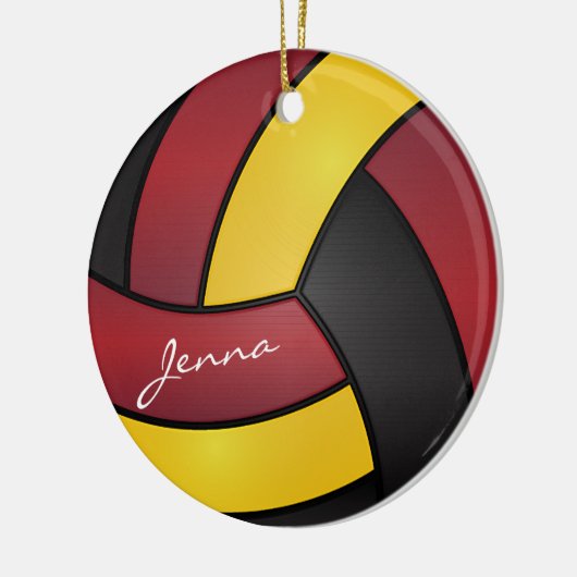 Bourgogne, geel en zwart Volleybal 2 | DIY-naam Keramisch Ornament (Links)
