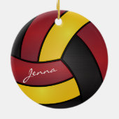 Bourgogne, geel en zwart Volleybal 2 | DIY-naam Keramisch Ornament (Achterkant)