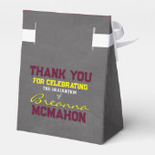 Bourgogne & geel krijtbord Afstuderen geschenkdoze Bedankdoosjes (Achterkant)