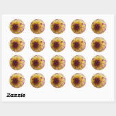 Bourgogne, Geel & Wit Dahlia Ronde Sticker (Vel)
