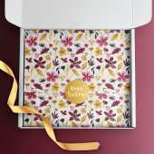 Bourgogne Gele Waterverf Wildflowers Pattern Tissuepapier