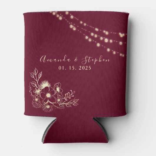 Bourgogne gepersonaliseerde bruiloft Koelbox Blikjeskoeler (Voorkant)