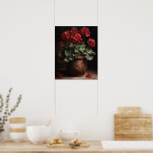 Bourgogne Geranium Bloemen Art Print Poster (Keuken)