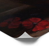 Bourgogne Geranium Bloemen Art Print Poster (Hoek)