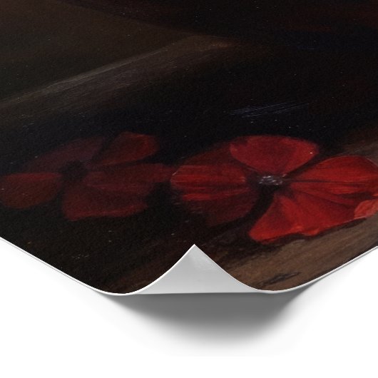 Bourgogne Geranium Bloemen Art Print Poster (Hoek)