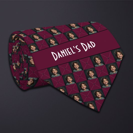 Bourgogne geruite foto stropdas